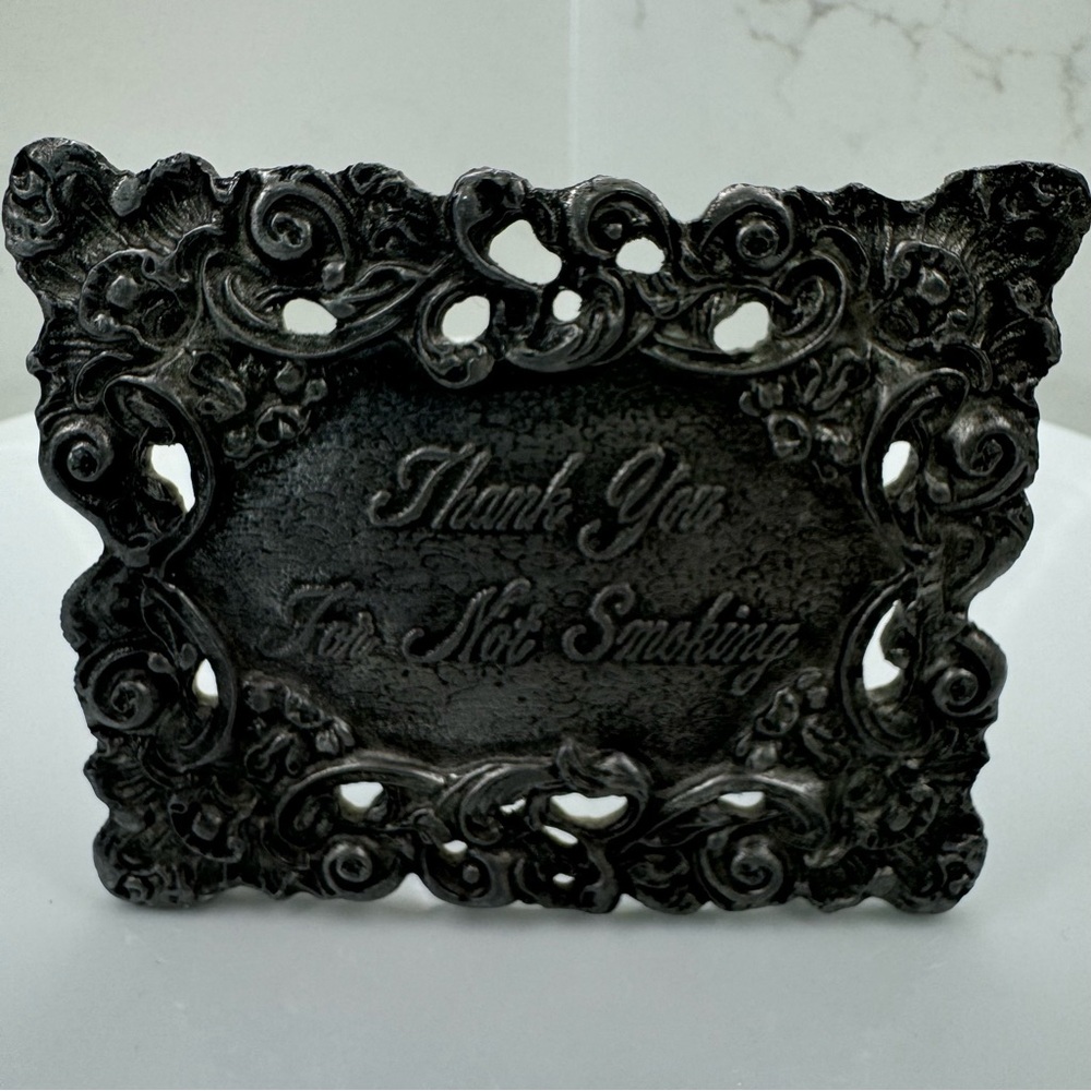 Metzke Pewter Sign Thank you for Not Smoking 1991 Plaque USA